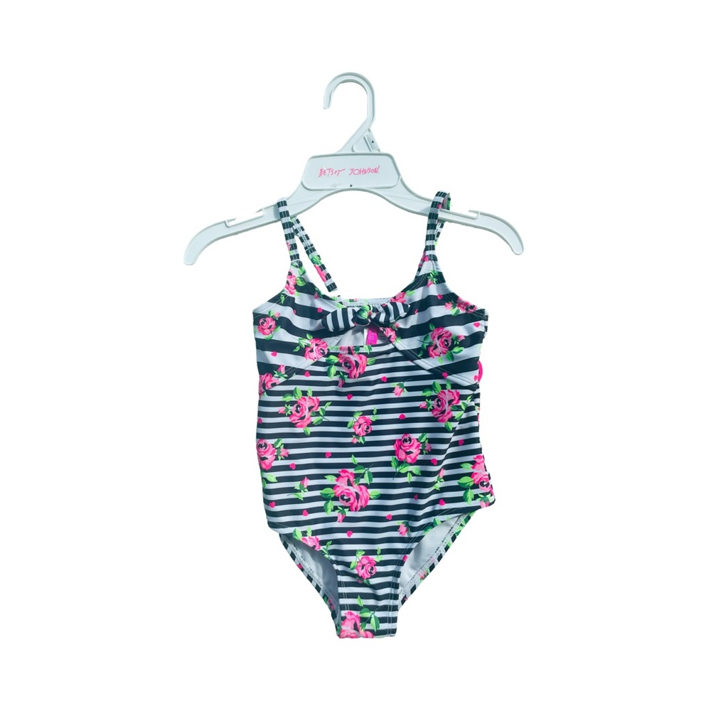 Floral Striped Betsey Johnson Kids Swimsuit